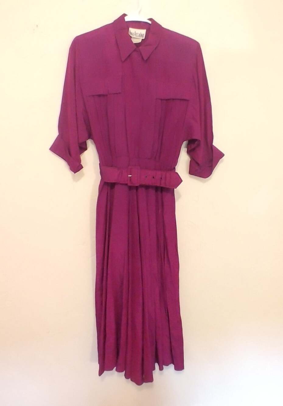 Vintage Purple Belted Dress